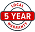 Icon for 5 year local warranty