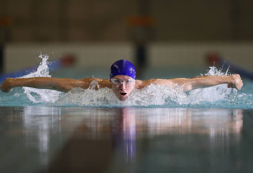 Photo of swimmer taken with EF 400mm f/2.8L IS III USM Lens