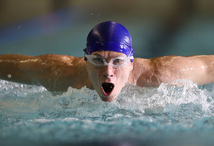 Photo of swimmer's face taken with EF 400mm f/2.8L IS III USM Lens