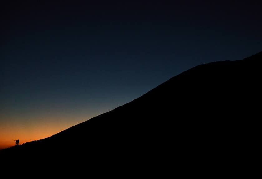 Photograph of hill at sunset taken using RF 28-70mm f/2L USM