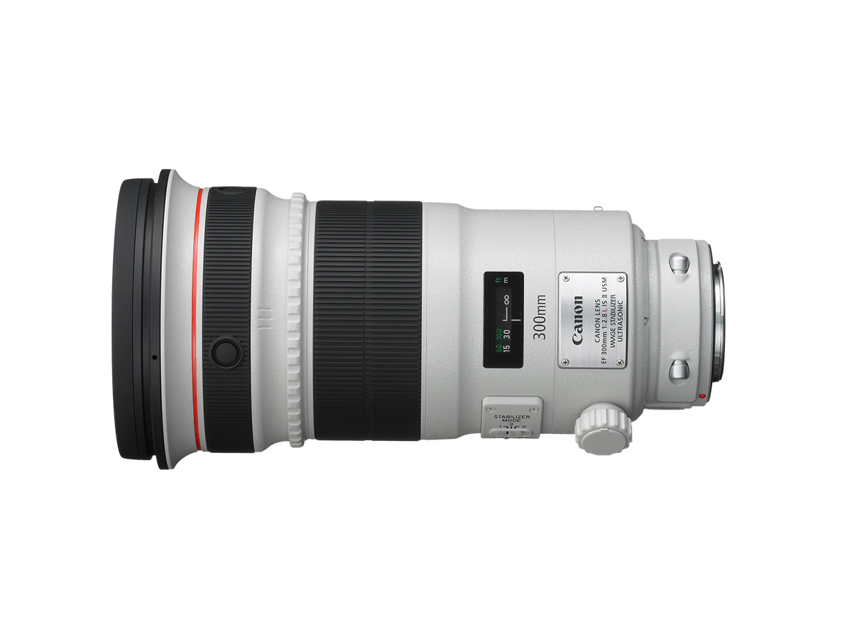 Side view of Canon EF 300mm f/2.8L IS II USM lens