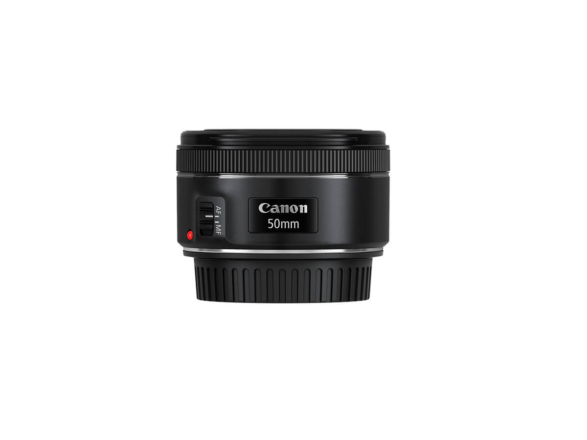 Side view of Canon EF 50mm f/1.8 STM lens