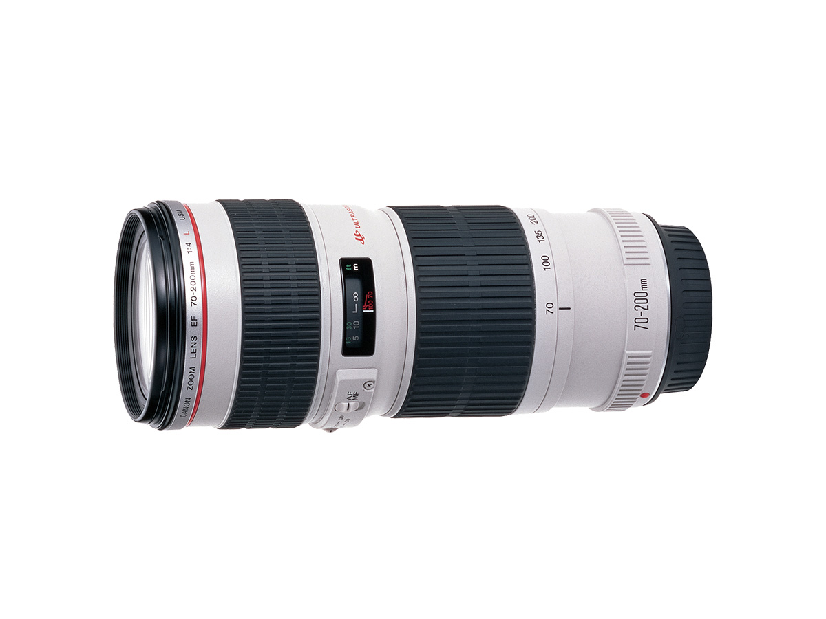 Side view of Canon EF 70-200mm f/4L USM lens
