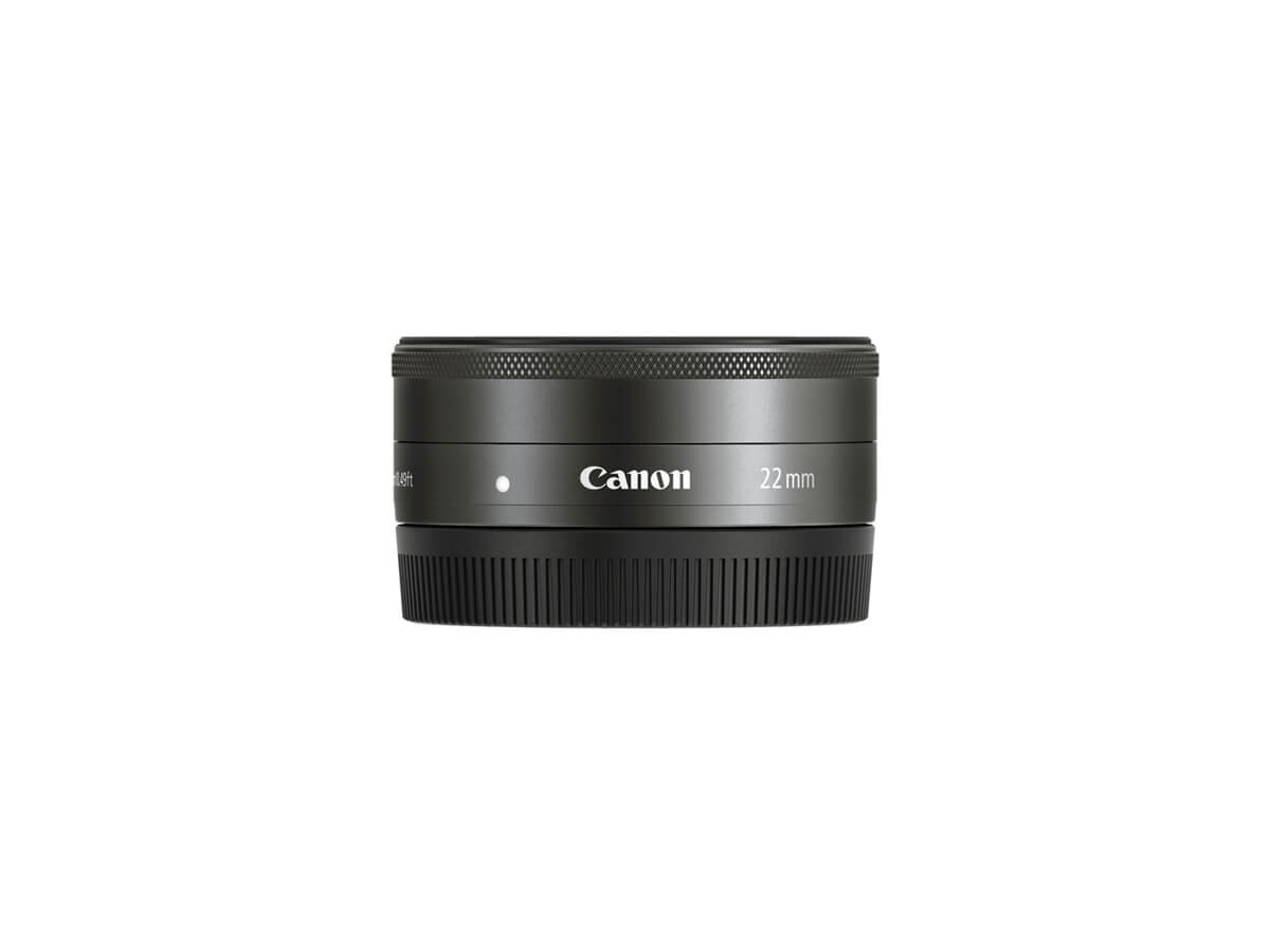 Side view of Canon EF-M 22mm f/2 STM lens