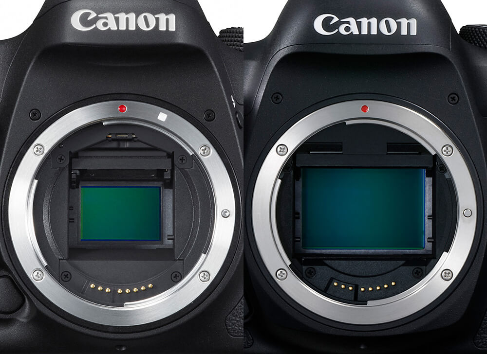comparison of a Full Frame and a crop sensor