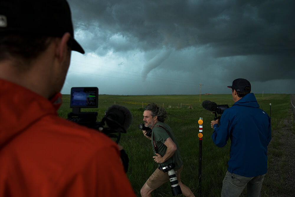 Photographers capturing the tornado