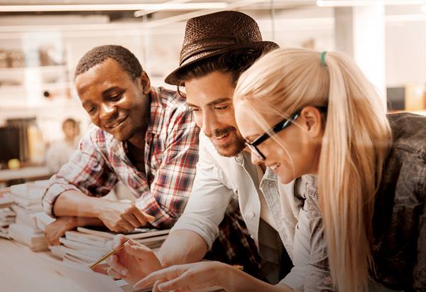 Working at an office