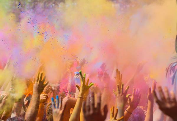 Colour run colours in the air