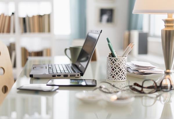 laptop on home table