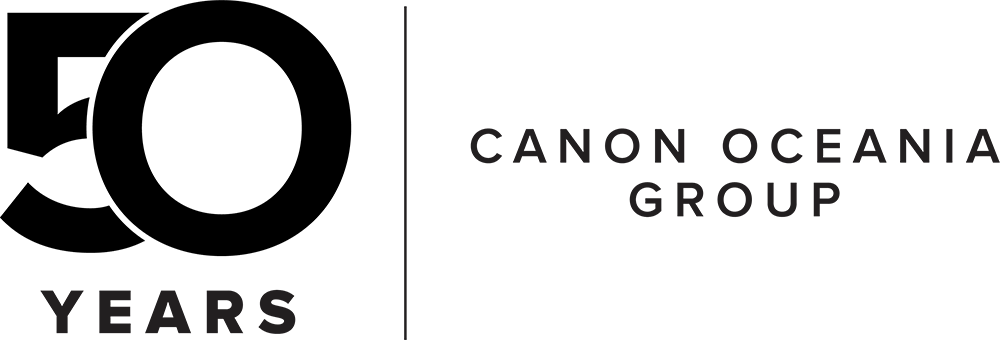 50 years Canon Oceania Group logo