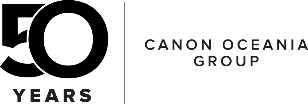 50 years Canon Oceania Group logo