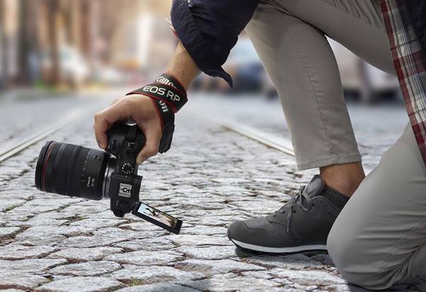 Canon EOS camera with viewfinder