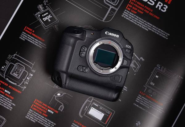 Flatlay image of EOS R3