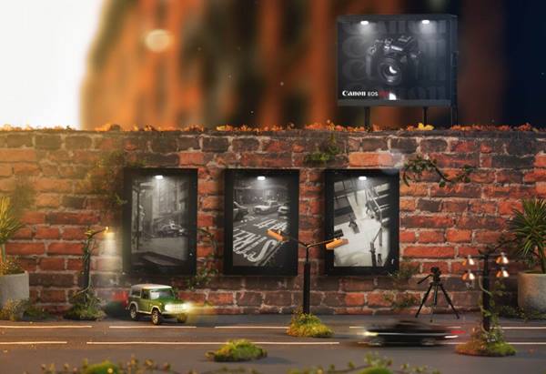 Image of miniature street set taken using Canon EOS R10