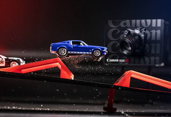 Cars in action taken using Canon EOS R3