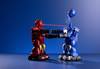 Toy robots fighting taken using Canon EOS R7