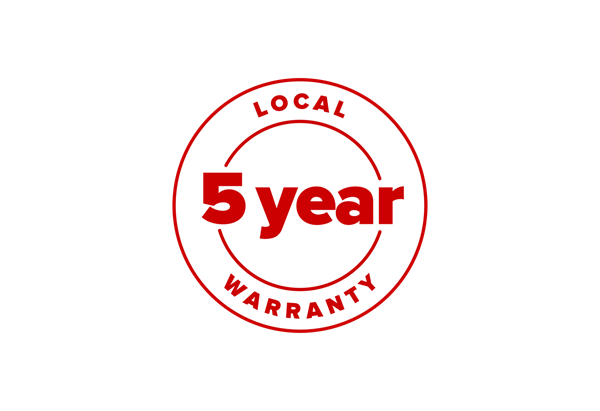 5 year local warranty logo