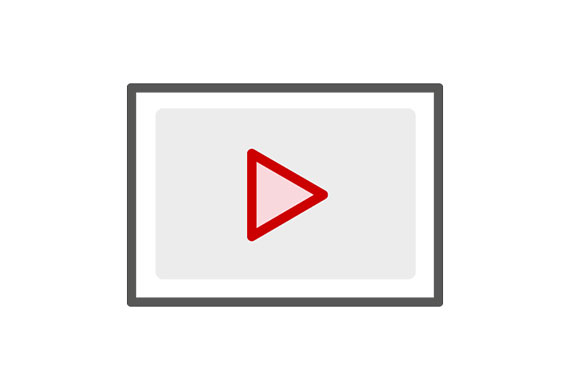 Video with play button icon
