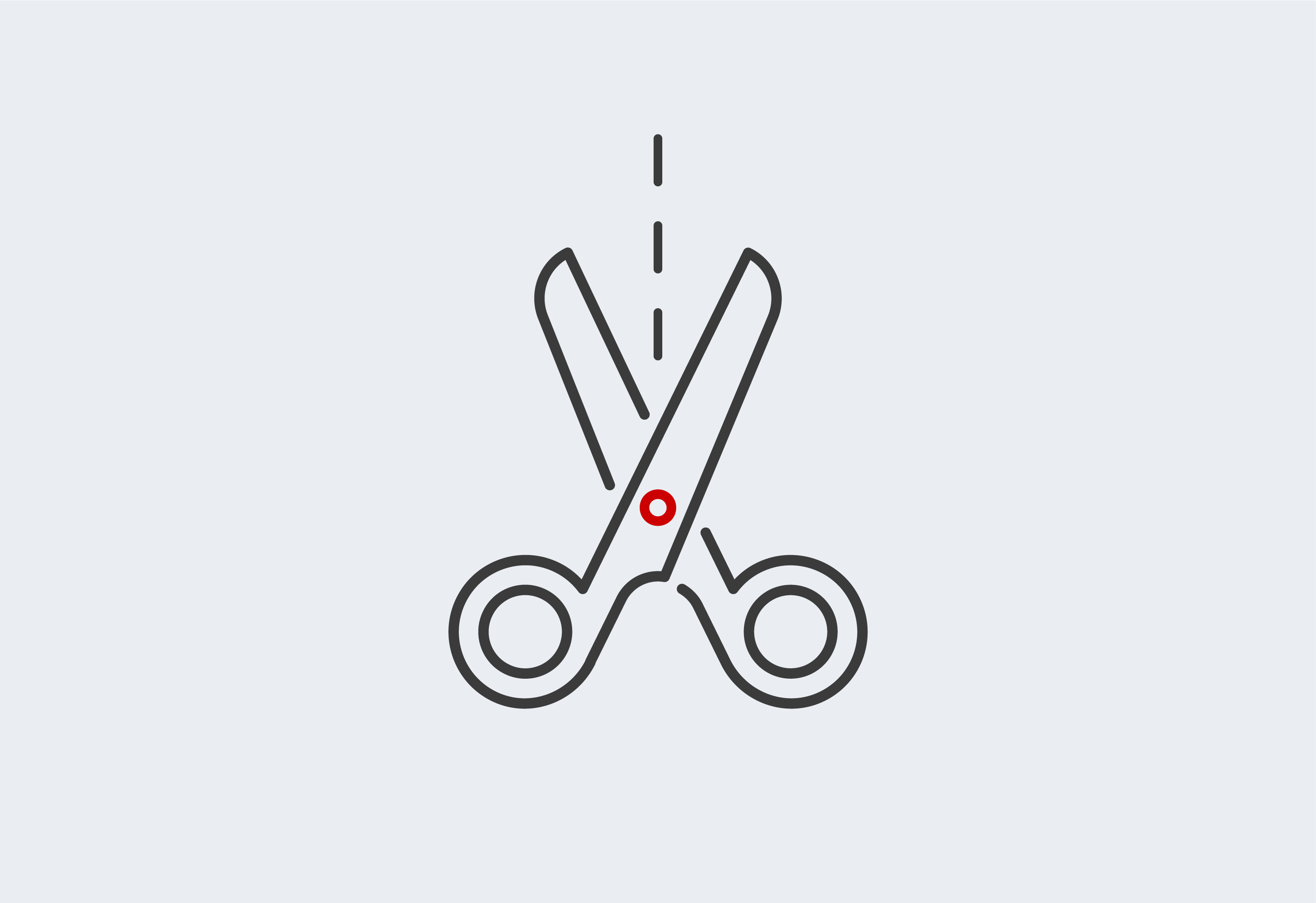 Editing icon scissor and cutting line