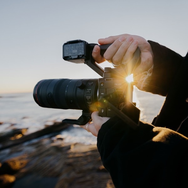 Image of a Canon video camera used to capture the sunset