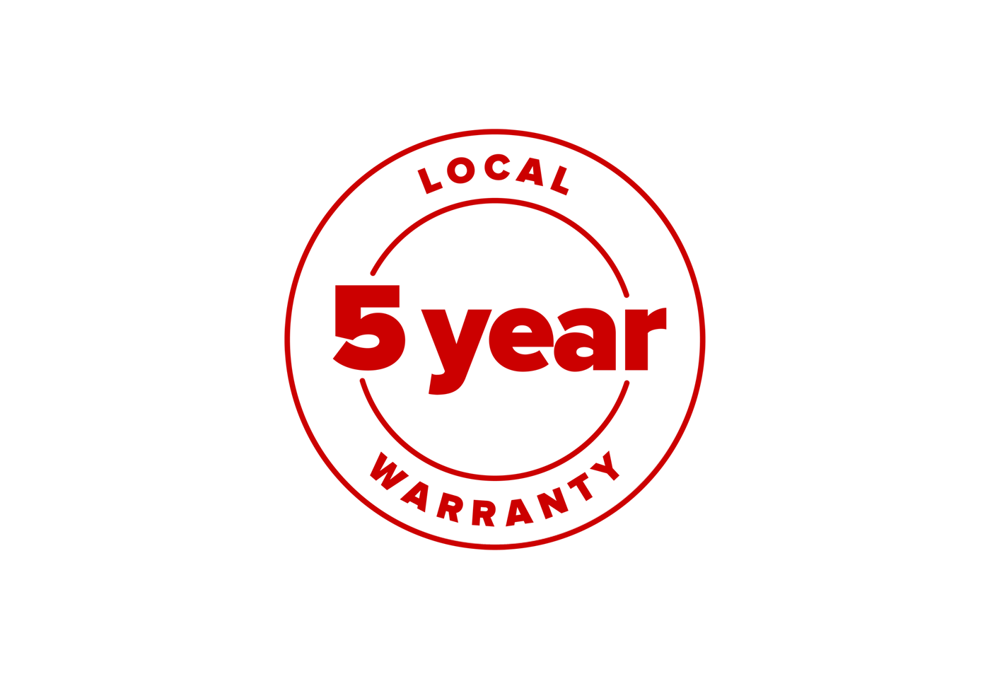 5 year local warranty
