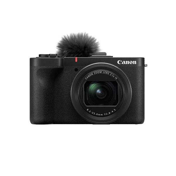 Front profile image of the PowerShot V1 camera with mic