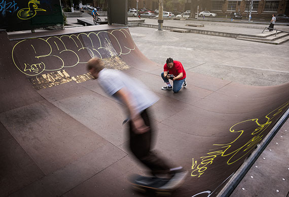Image of skateboarders in action