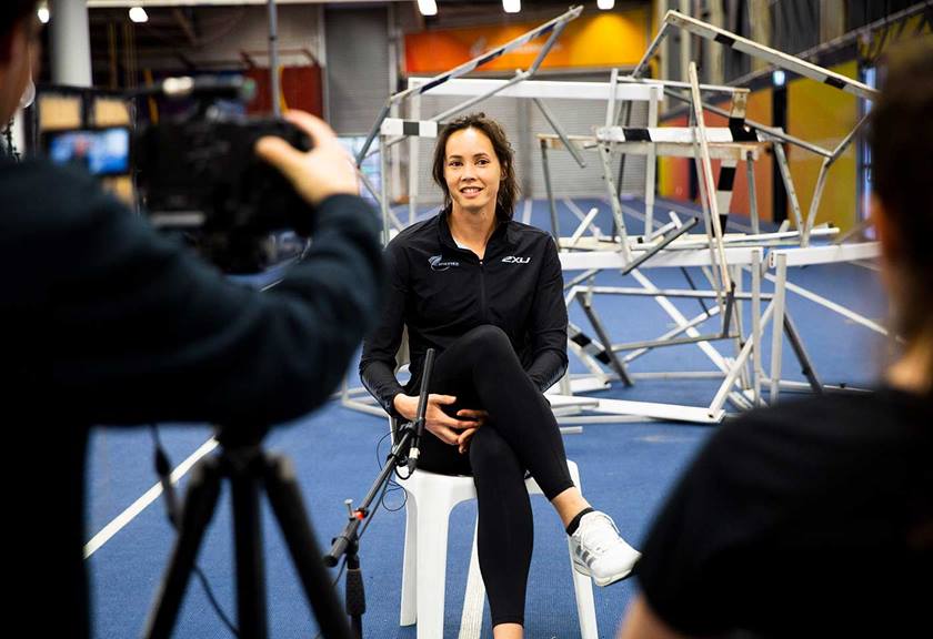 Image of Portia Bing behind the scenes