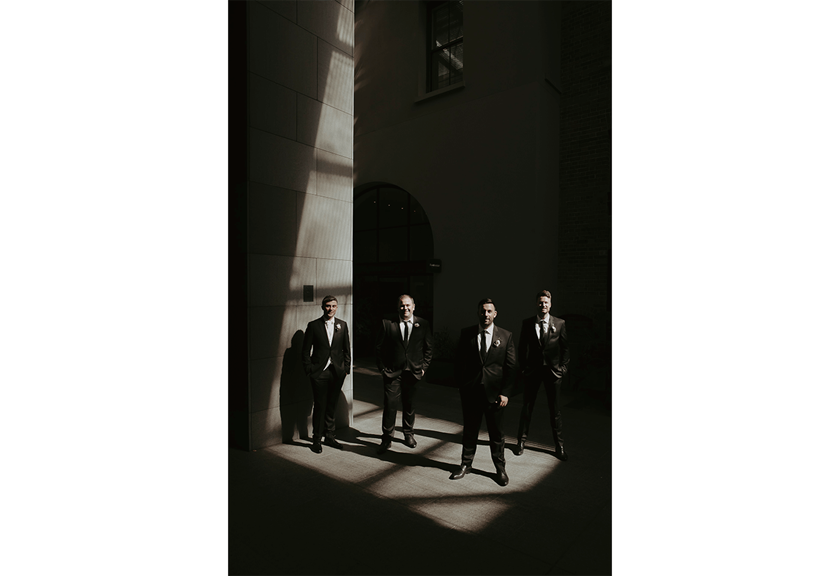 Image of the groom and his groomsmen taken by James Simmons
