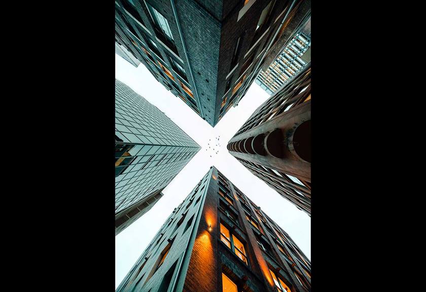 Image of building from below shot by Canon Ambassador Wil Calabio