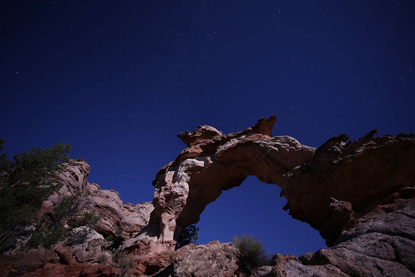 Image of a rock formation from a low angle taken with the Canon EF 11-24mm f4L USM wide zoom lens