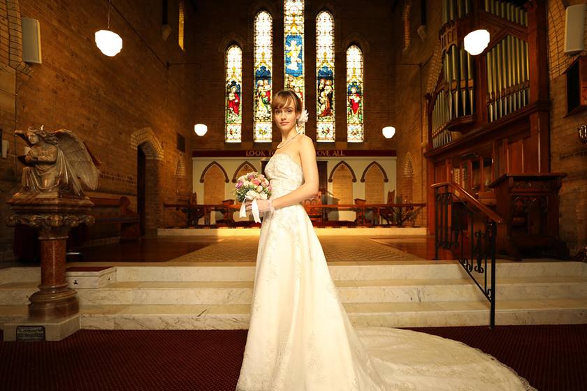 Bride at the alter