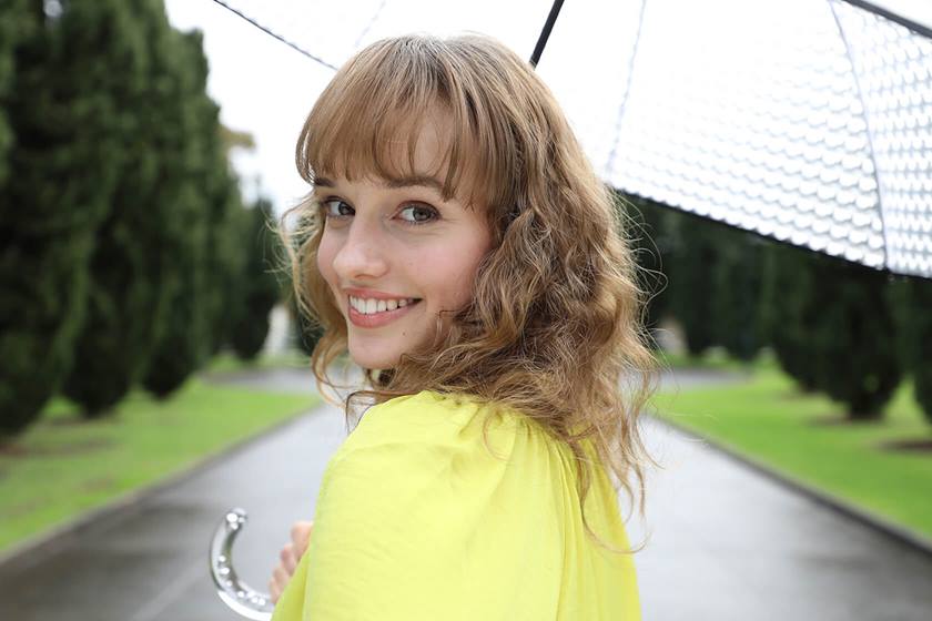 Young woman with an umbrella