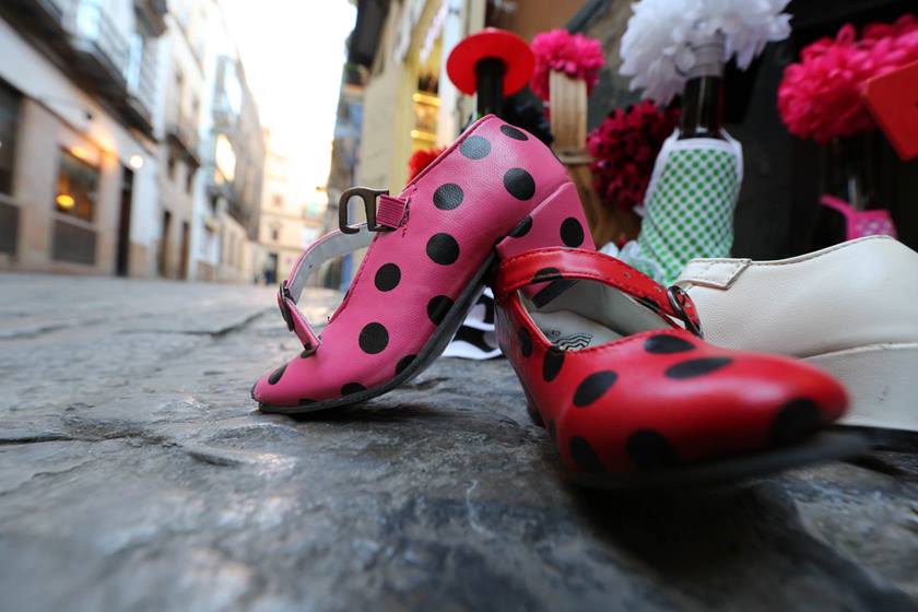 Pink polka dot shoes taken using EF 16-35mm f/4L IS USM