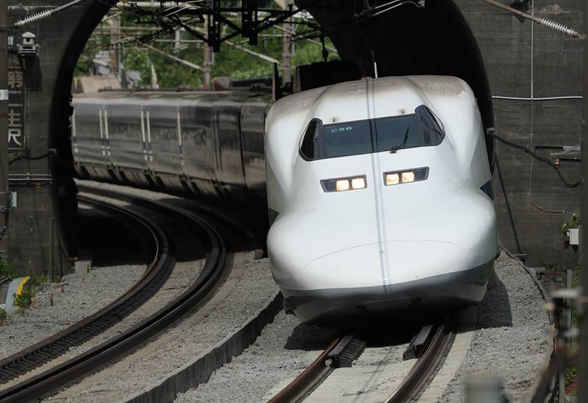Photograph of front of bullet train taken with EF 600mm f/4L IS III USM Lens