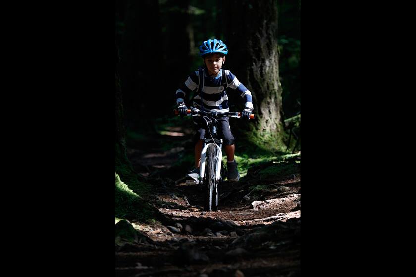 Bike rider on dirt path