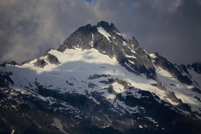 Snowy mountain peak