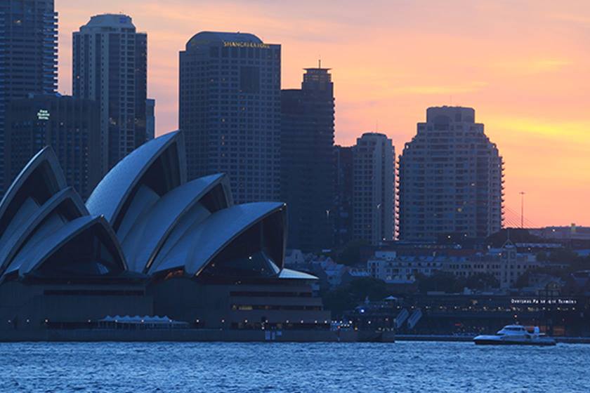 Sydney skyline at sunset taken with Canon EF-M 55-200 IS STM lens