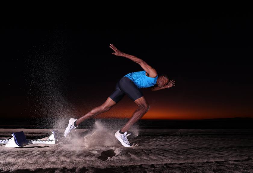 Action shot of runner taken with EOS 1D X Mark III