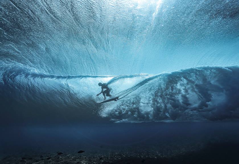 Person surfing inside whirlpool taken with EOS 1D X Mark III