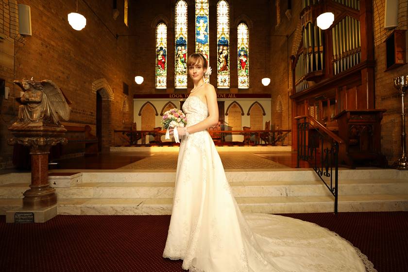 Bride at the altar