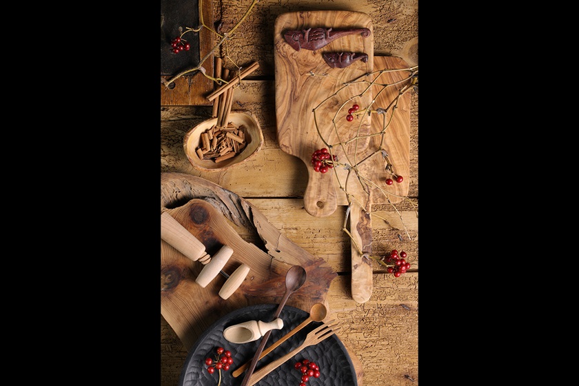 Flatlay of woodwork samples