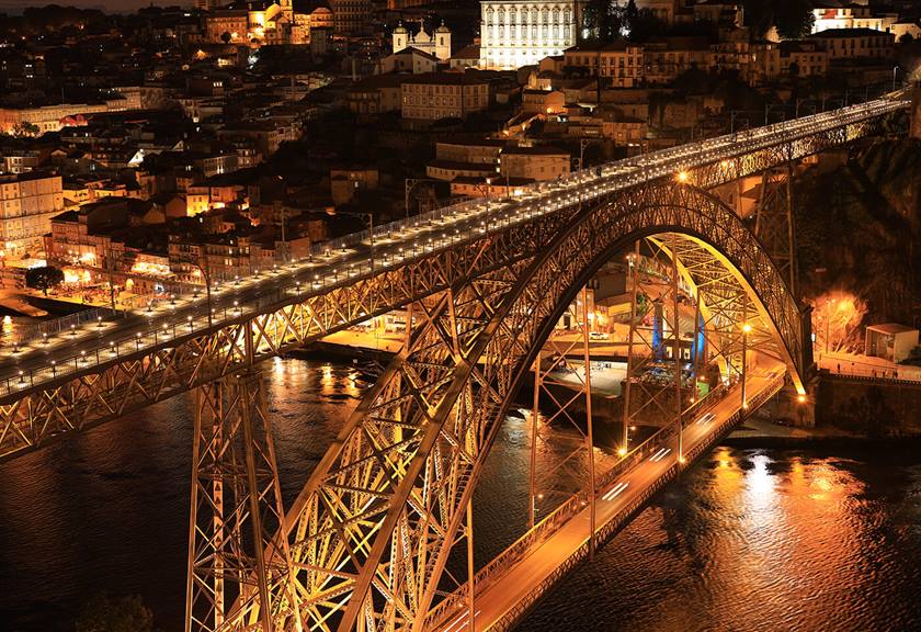 Photograph of bridge at night taken using RF 50mm f/1.2 L USM