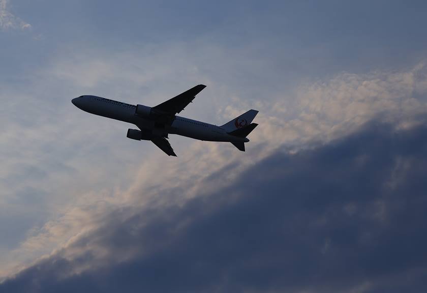 Image of a plane taking departure taken using the EOS R6 Mark II mirrorless camera