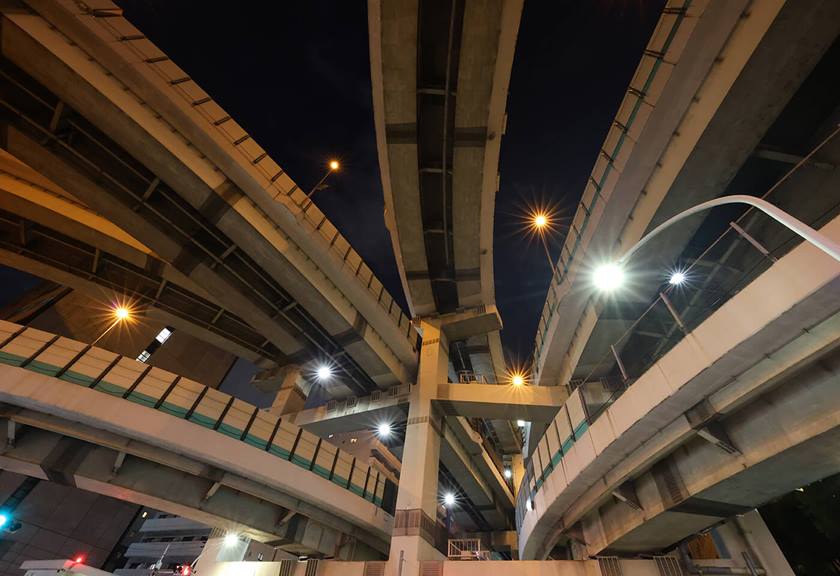 Image of under a bridge taken using the EOS R6 Mark II mirrorless camera
