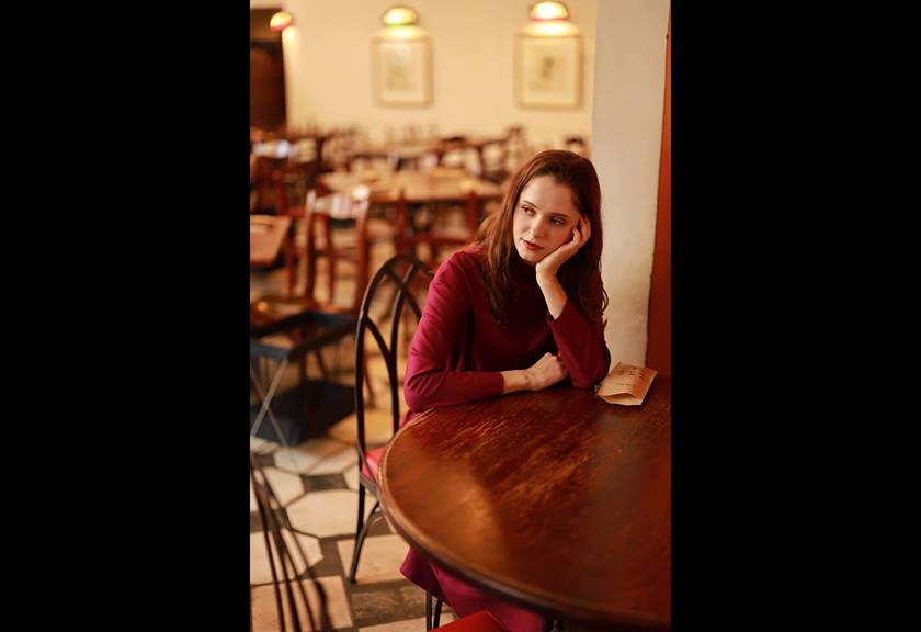 Girl in cafe taken with EOS RP