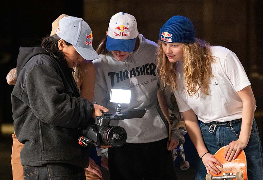 Skaters using the Canon XF605 