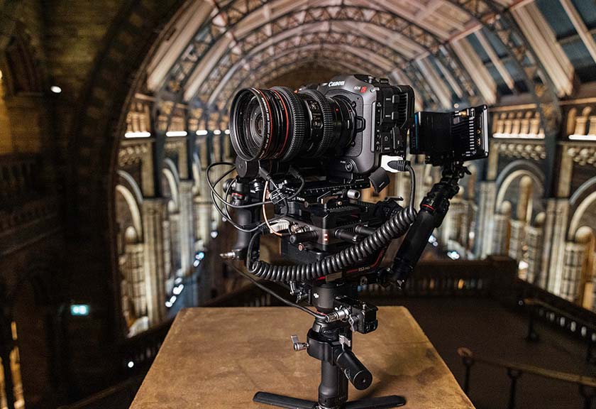 Canon EOS C70 used inside the National History Museum in London