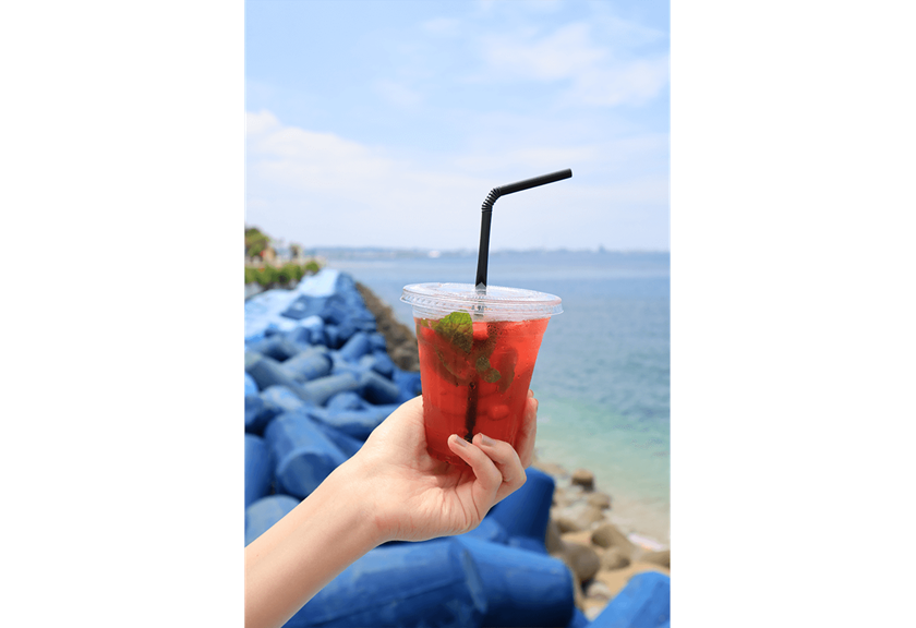 Image of a pink drink taken using the RF 15-30mm f/4.5-6.3 IS STM wide angle lens