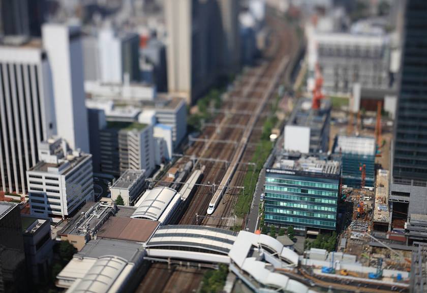 Miniature citty sample image taken with TS-E 50mm f/2.8L Macro Tilt Shift